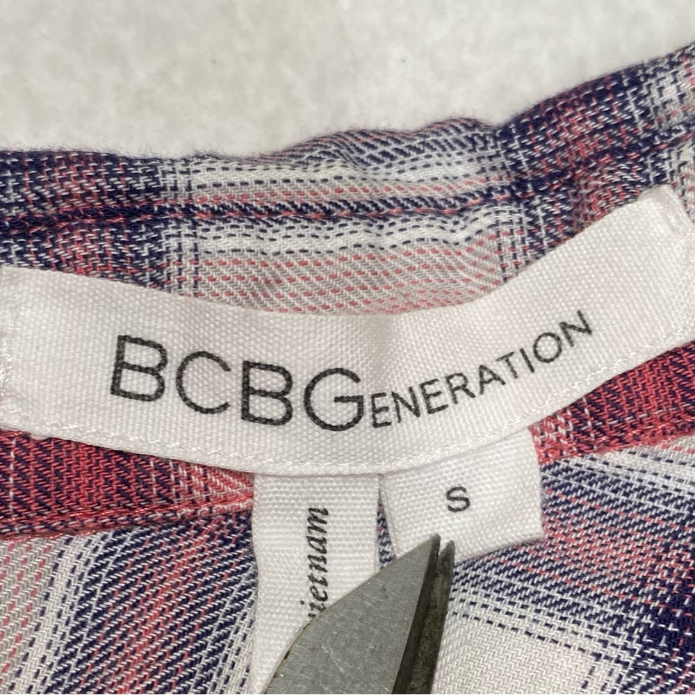 2/$30 BCBGeneration Plaid Button Down Cotton Western Shirt Size Small # 1552 - Picture 6 of 10